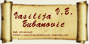 Vasilija Bubanović vizit kartica